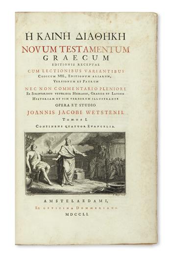 BIBLE IN GREEK.  He Kaine Diatheke. Novum testamentum Graecum.  2 vols.  1751-52